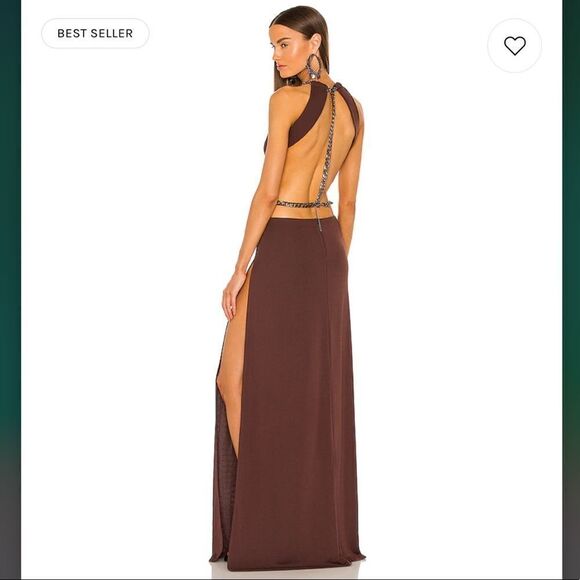 DUNDAS x REVOLVE Moon Maxi Dress in Chocolate Brown - Picture 3 of 3